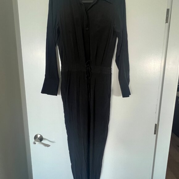Equipment Femme Black Silk Jumpsuit - Size 4 - Picture 3 of 5